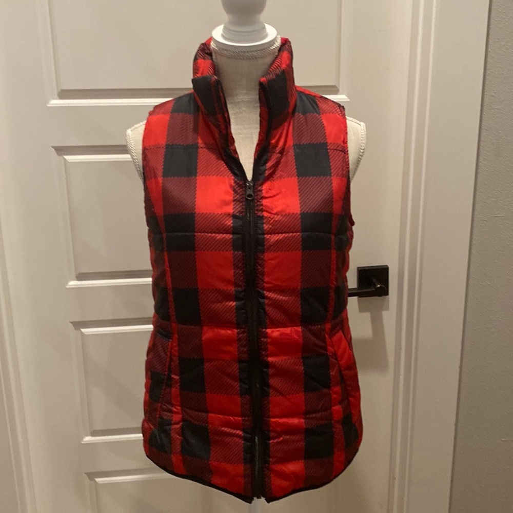 Buffalo plaid vest